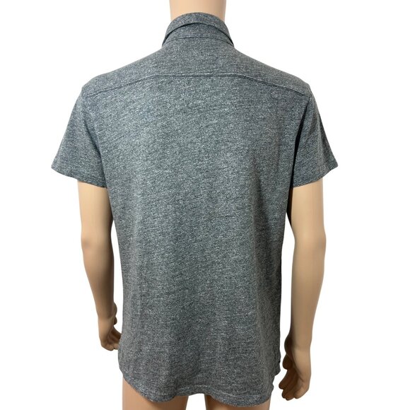 Gap Men’s Polo Shirt Grey L Short Sleeve Cotton 3-Button Chest Pockets Stretchy - Picture 3 of 11